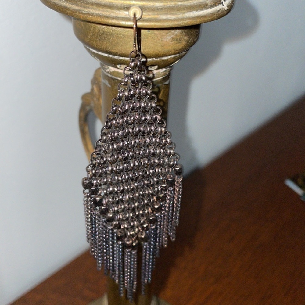 Chain Mail Earrings in rich copper brown. Banana Republic. All original. - Picture 8 of 8